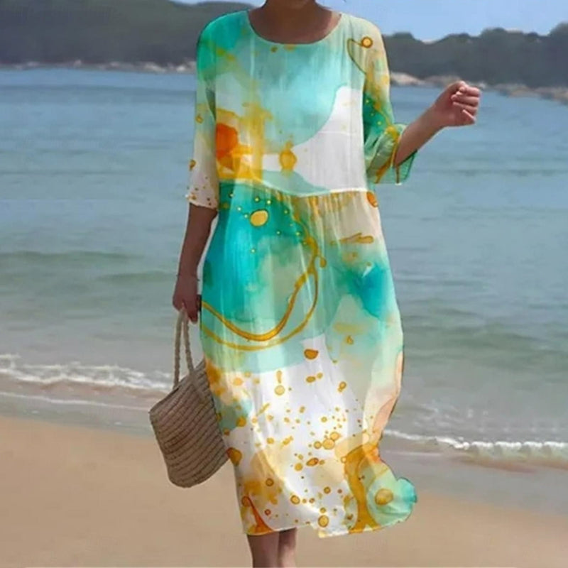 Miranda | Elegant Tummy-Covering Floral Dress
