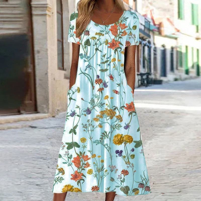 Isabella™ Boho Floral Dress with Tummy Coverage