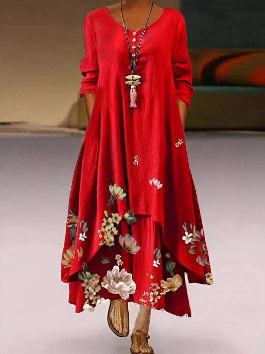 Red | Timeless Tummy Covering Dress