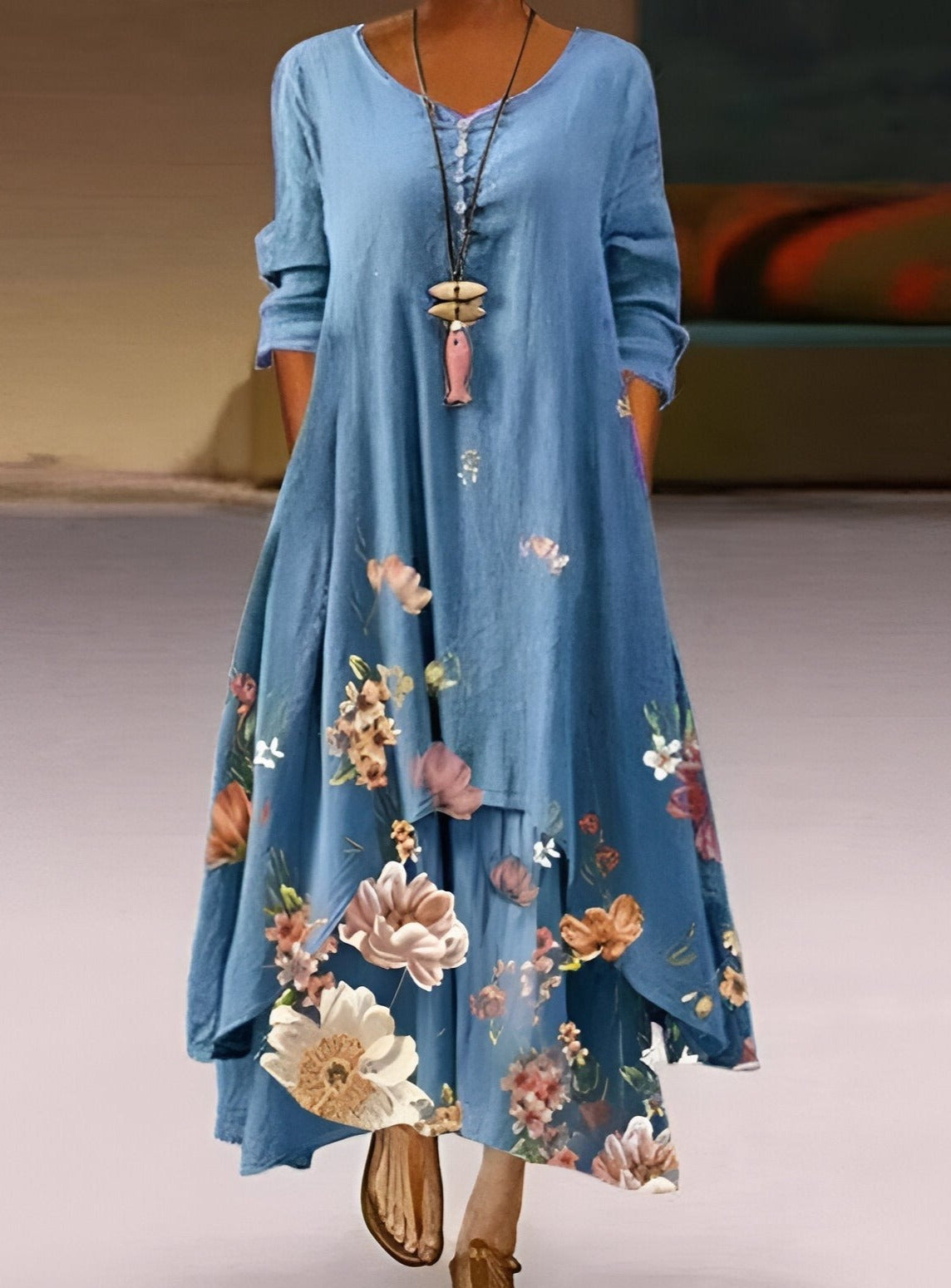 Blue | Timeless Tummy Covering Dress